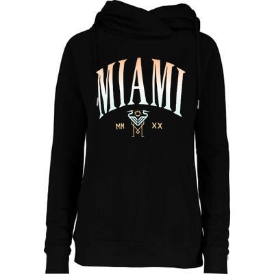 Inter Miami Cf Gradient Heavy Relaxed Womens Funnel Neck Pullover Hood