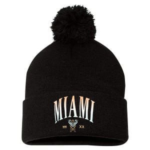 Inter Miami Cf Gradient Heavy Relaxed Pom Pom 12in Knit Beanie