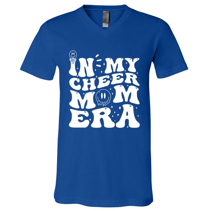 In My Cheer Mom Era Funny Cheerleading Mom Design Funny Gift V-Neck T-Shirt