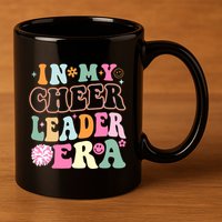In My Cheer Coach Era Funny Retro Cheerleader Cheerleading 11oz C Handle Ceramic Mug