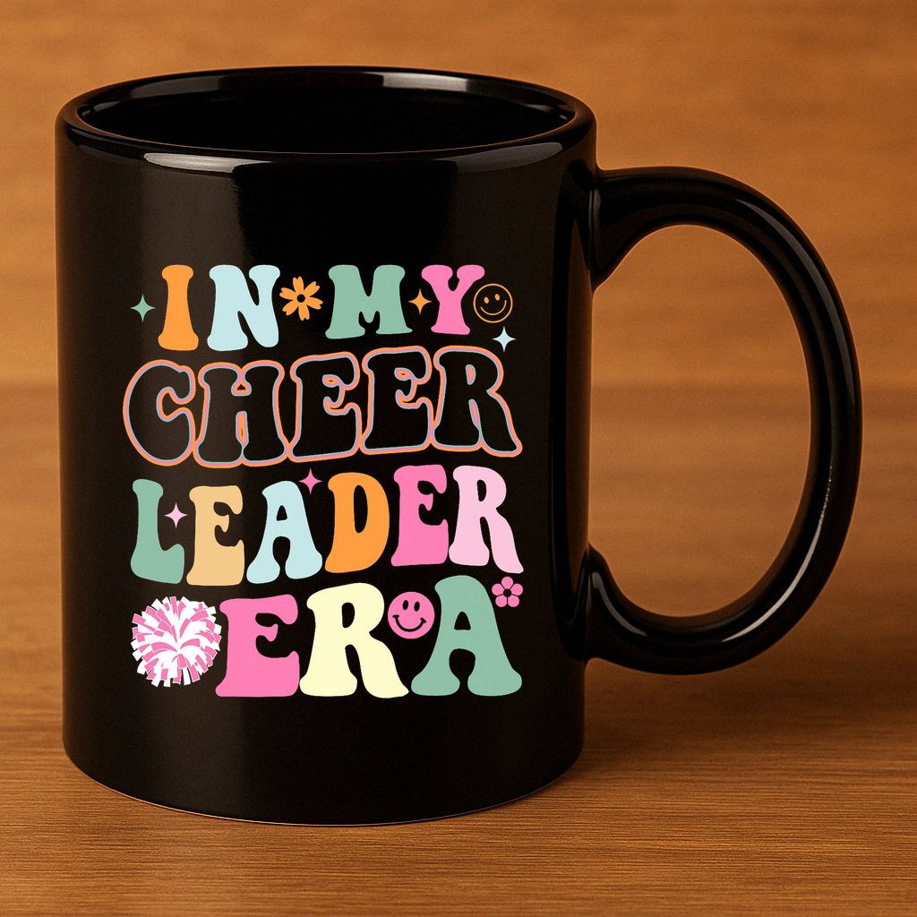 In My Cheer Coach Era Funny Retro Cheerleader Cheerleading 11oz C Handle Ceramic Mug