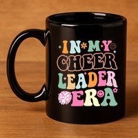In My Cheer Coach Era Funny Retro Cheerleader Cheerleading 11oz C Handle Ceramic Mug