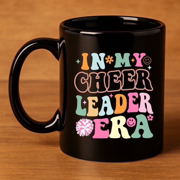 In My Cheer Coach Era Funny Retro Cheerleader Cheerleading 11oz C Handle Ceramic Mug