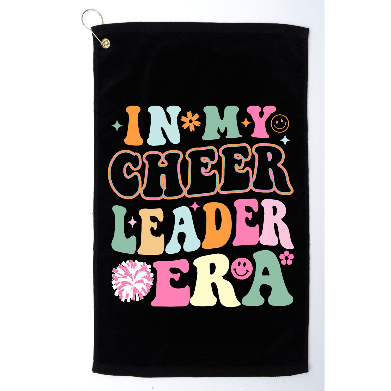 In My Cheer Coach Era Funny Retro Cheerleader Cheerleading Golf Towel