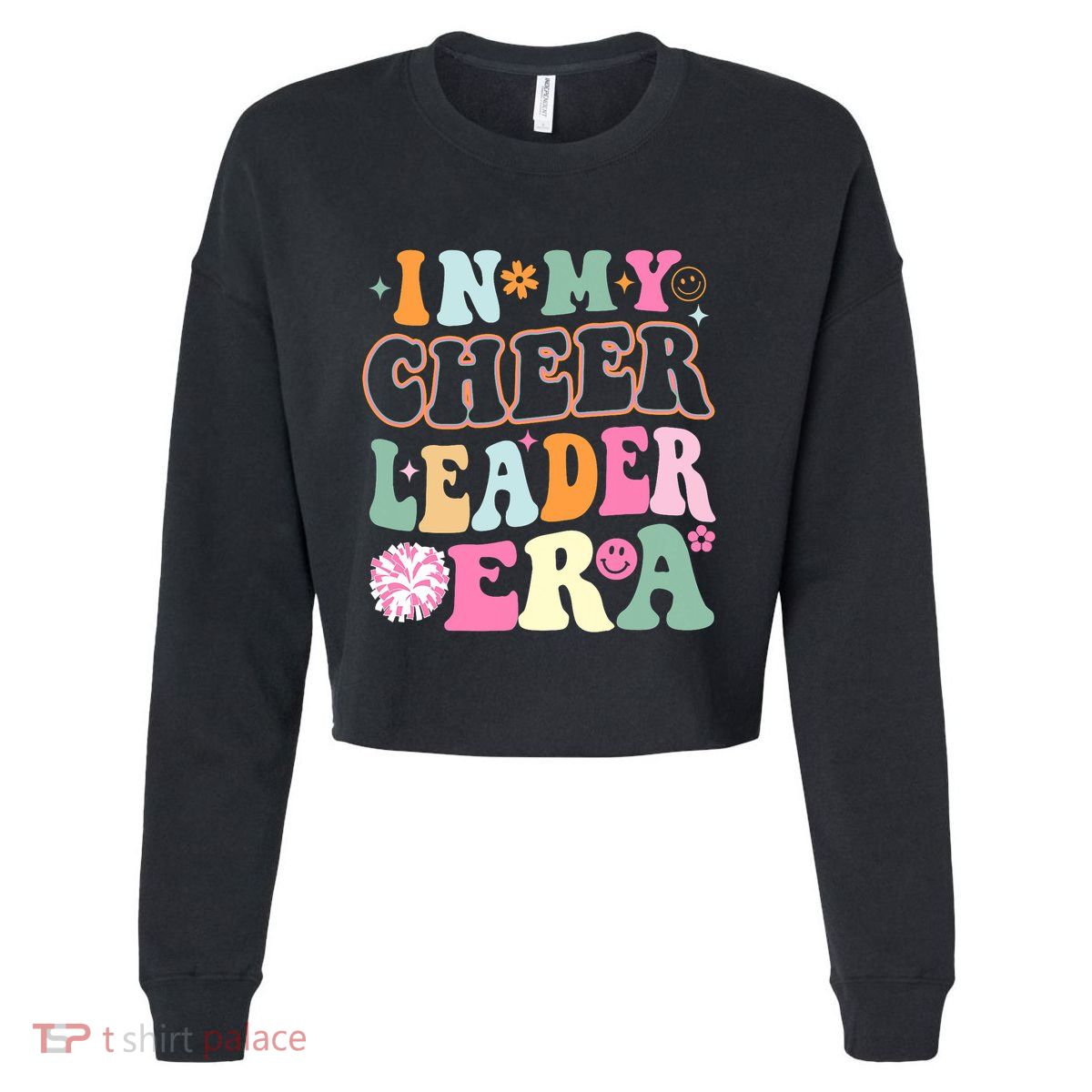 In My Cheer Coach Era Funny Retro Cheerleader Cheerleading Cropped Pullover Crew