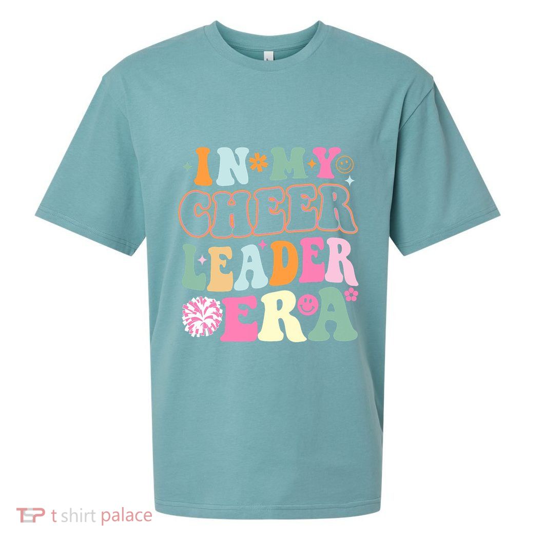 In My Cheer Coach Era Funny Retro Cheerleader Cheerleading Sueded Cloud Jersey T-Shirt