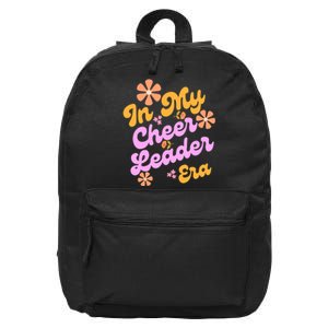 In My Cheer Leader Era Cheerleading Coach Funny Groovy Retro 16 in Basic Backpack