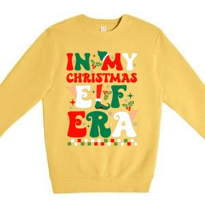 In My Christmas Elf Era Xmas Groovy Santa Squad Holiday Premium Crewneck Sweatshirt