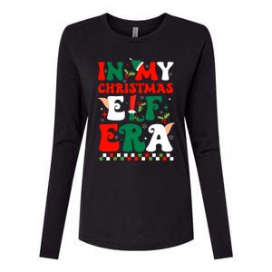 In My Christmas Elf Era Xmas Groovy Santa Squad Holiday Womens Cotton Relaxed Long Sleeve T-Shirt