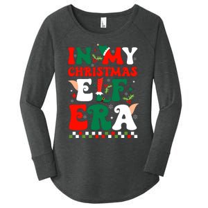 In My Christmas Elf Era Xmas Groovy Santa Squad Holiday Women's Perfect Tri Tunic Long Sleeve Shirt