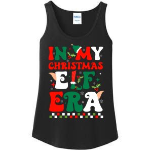 In My Christmas Elf Era Xmas Groovy Santa Squad Holiday Ladies Essential Tank