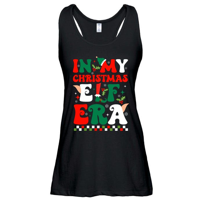 In My Christmas Elf Era Xmas Groovy Santa Squad Holiday Ladies Essential Flowy Tank