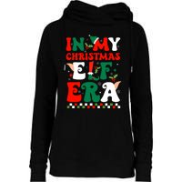 In My Christmas Elf Era Xmas Groovy Santa Squad Holiday Womens Funnel Neck Pullover Hood