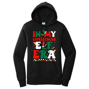 In My Christmas Elf Era Xmas Groovy Santa Squad Holiday Women's Pullover Hoodie