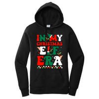 In My Christmas Elf Era Xmas Groovy Santa Squad Holiday Women's Pullover Hoodie