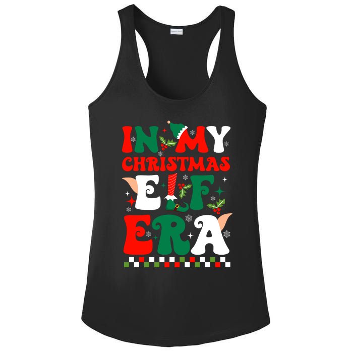 In My Christmas Elf Era Xmas Groovy Santa Squad Holiday Ladies PosiCharge Competitor Racerback Tank