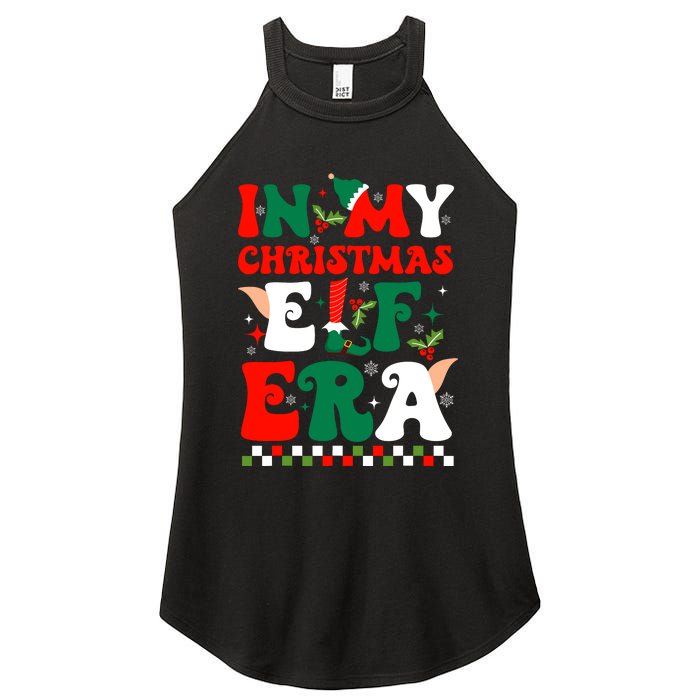 In My Christmas Elf Era Xmas Groovy Santa Squad Holiday Women's Perfect Tri Rocker Tank