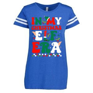 In My Christmas Elf Era Xmas Groovy Santa Squad Holiday Enza Ladies Jersey Football T-Shirt