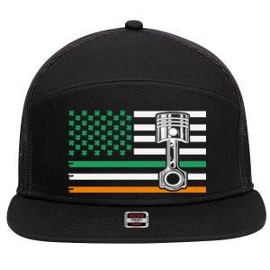 Irish Mechanic Cute Gift Machinist Cute Gift St Patrick’s Day Funny Gift 7 Panel Mesh Trucker Snapback Hat