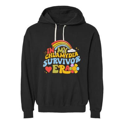 In My Chlamydia Survivor Era Funny Inappropriate Garment-Dyed Fleece Hoodie
