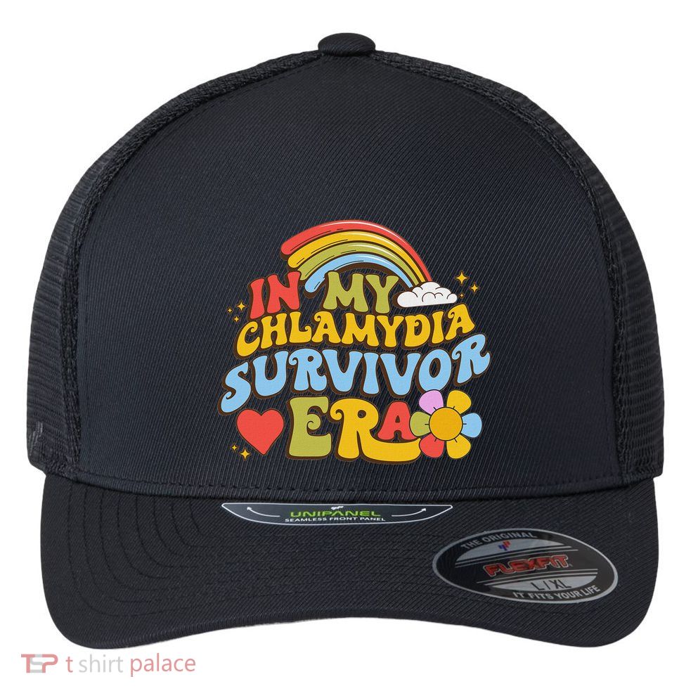 In My Chlamydia Survivor Era Funny Inappropriate Flexfit Unipanel Trucker Cap