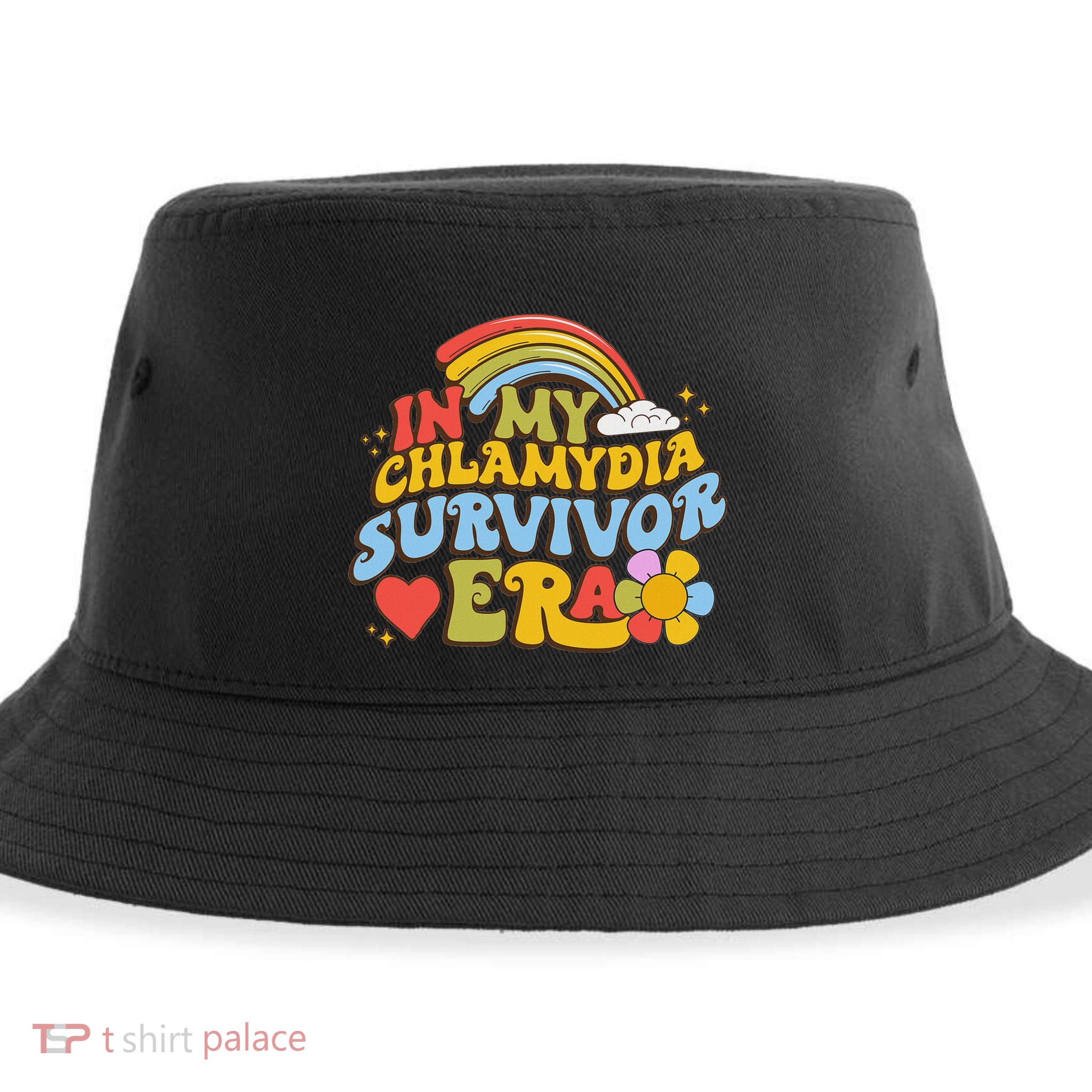 In My Chlamydia Survivor Era Funny Inappropriate Sustainable Bucket Hat
