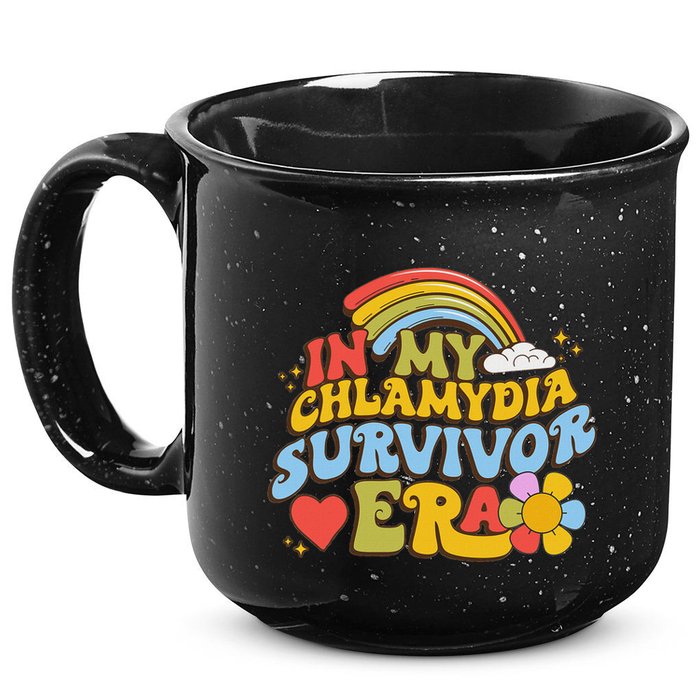 In My Chlamydia Survivor Era Funny Inappropriate 15oz Campfire Ceramic Mug