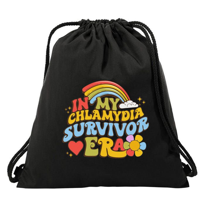 In My Chlamydia Survivor Era Funny Inappropriate Drawstring Bag