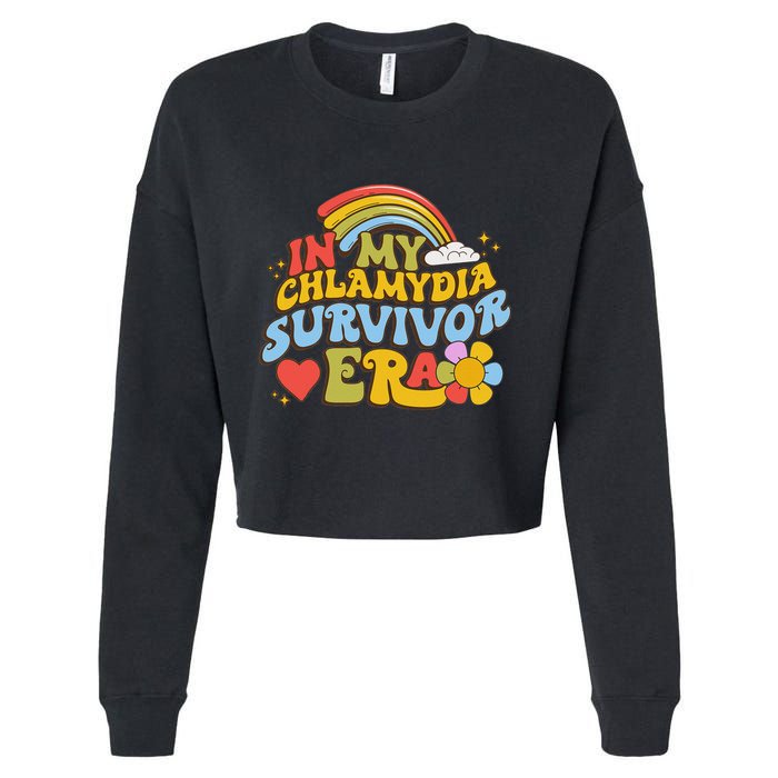 In My Chlamydia Survivor Era Funny Inappropriate Cropped Pullover Crew