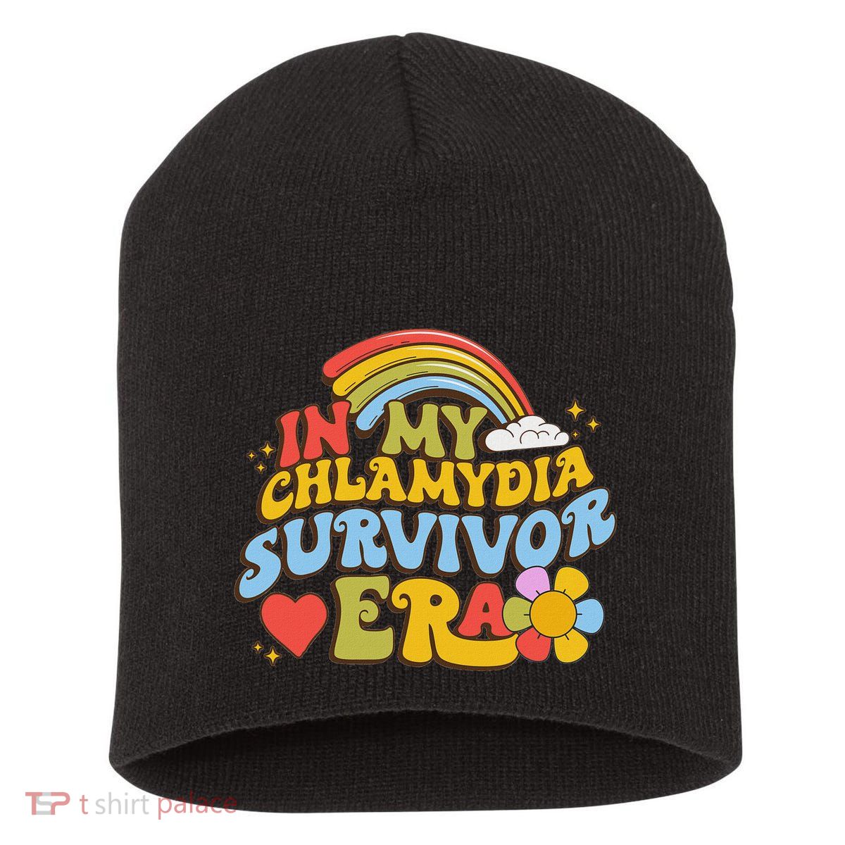 In My Chlamydia Survivor Era Funny Inappropriate Short Acrylic Beanie