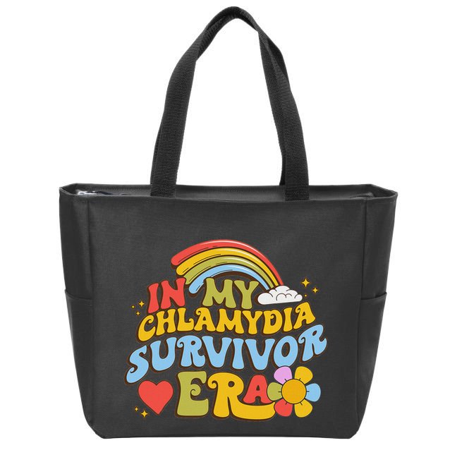 In My Chlamydia Survivor Era Funny Inappropriate Zip Tote Bag