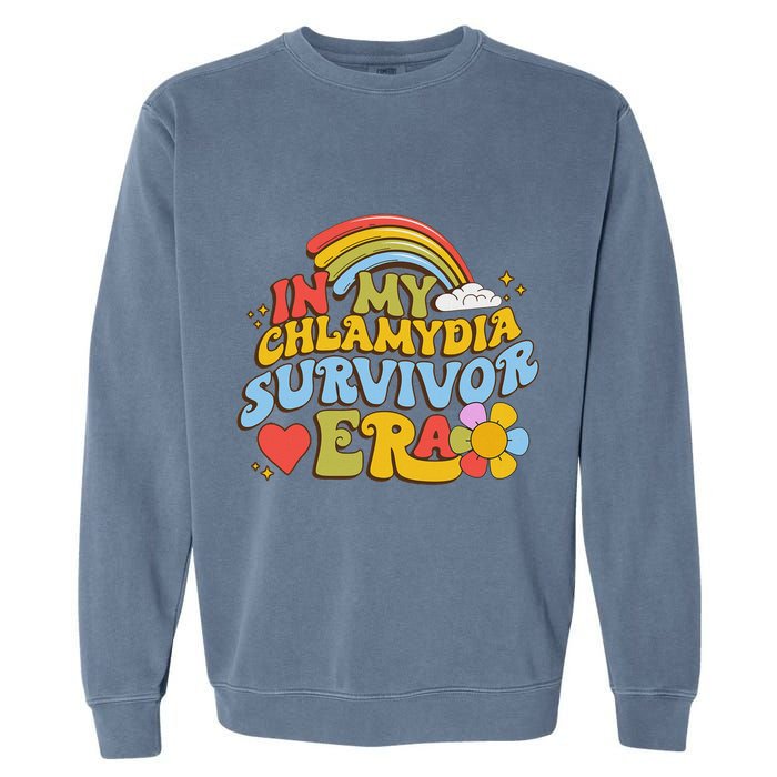 In My Chlamydia Survivor Era Funny Inappropriate Garment-Dyed Sweatshirt
