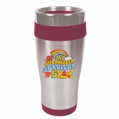 In My Chlamydia Survivor Era Funny Inappropriate 16oz Travel Tumbler