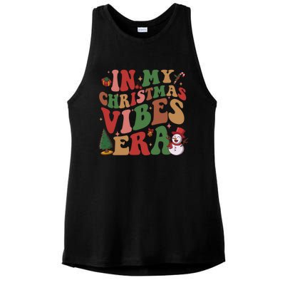 In My Christmas Vibes Era Groovy Christmas Matching Family Cool Gift Ladies PosiCharge Tri-Blend Wicking Tank