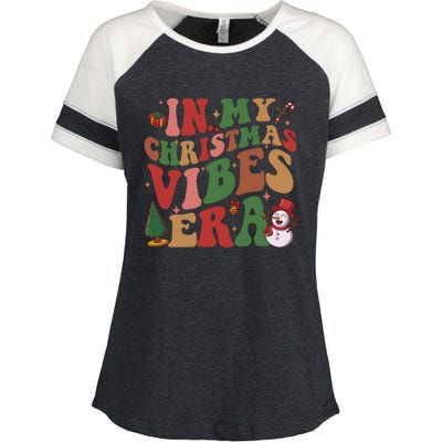 In My Christmas Vibes Era Groovy Christmas Matching Family Cool Gift Enza Ladies Jersey Colorblock Tee