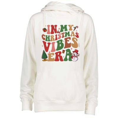 In My Christmas Vibes Era Groovy Christmas Matching Family Cool Gift Womens Funnel Neck Pullover Hood