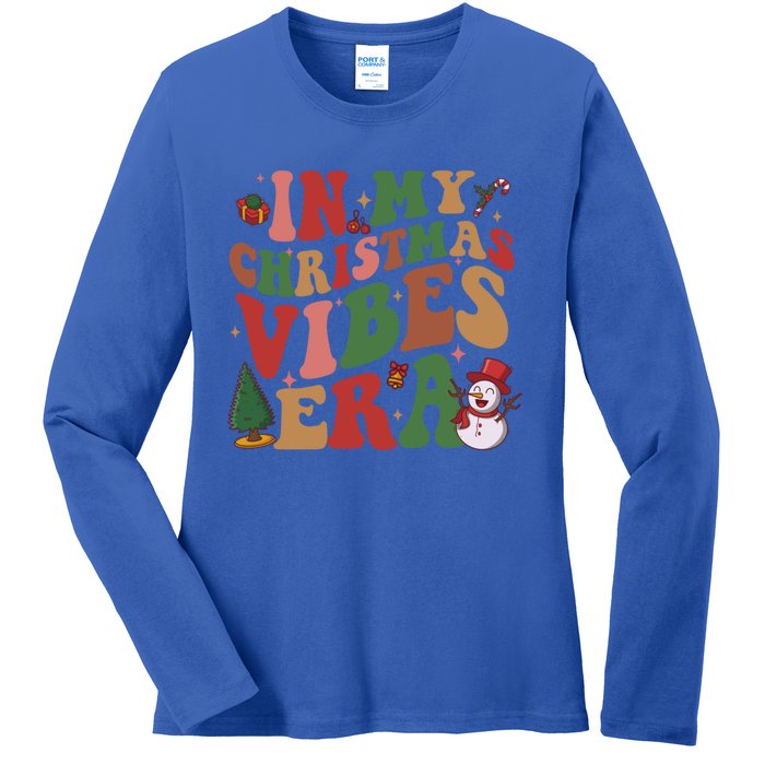 In My Christmas Vibes Era Groovy Christmas Matching Family Cool Gift Ladies Long Sleeve Shirt