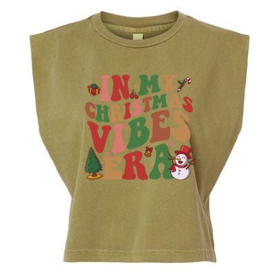 In My Christmas Vibes Era Groovy Christmas Matching Family Cool Gift Garment-Dyed Women's Muscle Tee