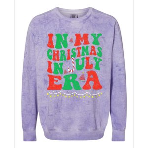 In My Christmas In July Era Funny Xmas Summer Colorblast Crewneck Sweatshirt