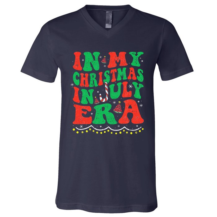 In My Christmas In July Era Funny Xmas Summer V-Neck T-Shirt