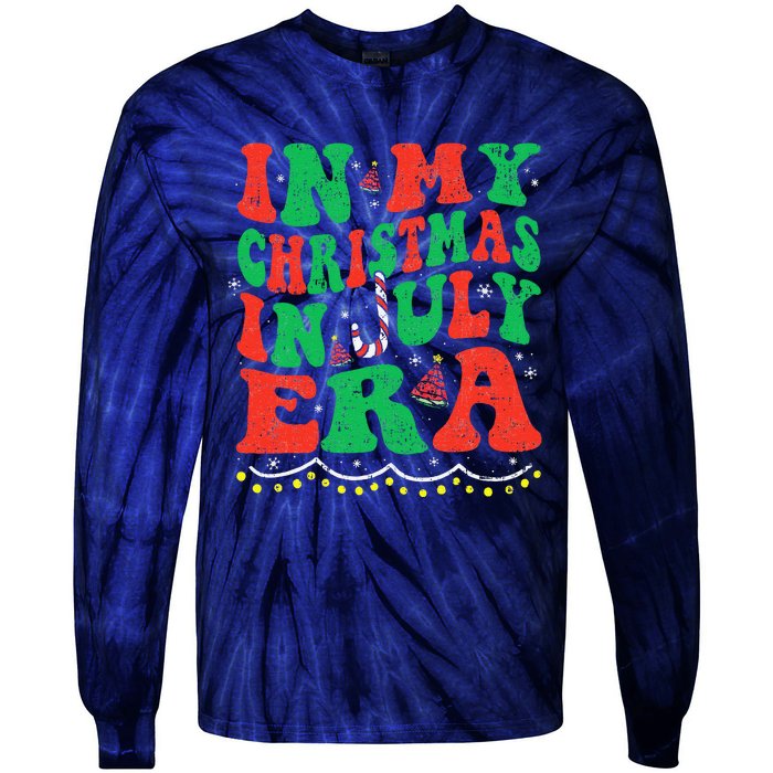 In My Christmas In July Era Funny Xmas Summer Tie-Dye Long Sleeve Shirt