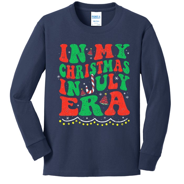 In My Christmas In July Era Funny Xmas Summer Kids Long Sleeve Shirt