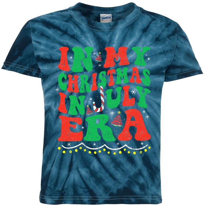 In My Christmas In July Era Funny Xmas Summer Kids Tie-Dye T-Shirt