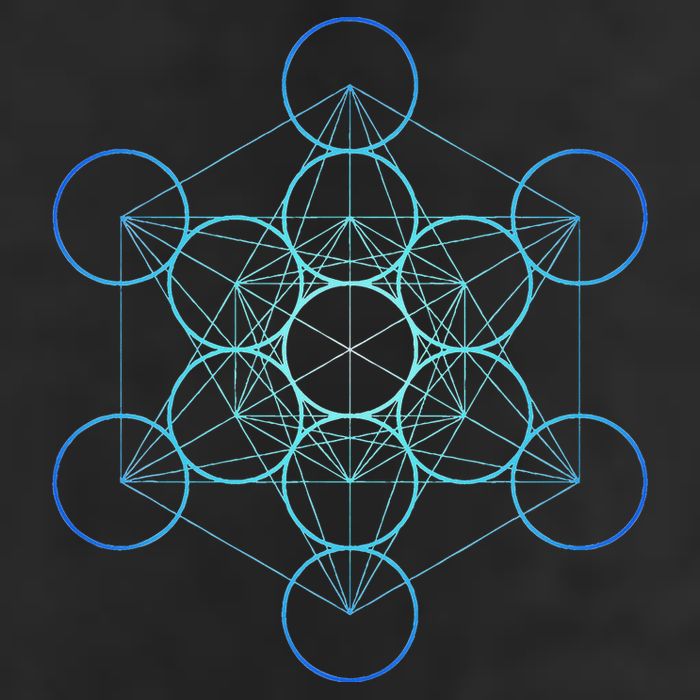 Indigo MetatronS Cube Sacred Geometry Cool Comfort Performance Bucket Hat