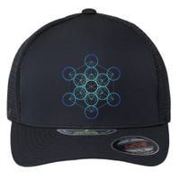 Indigo MetatronS Cube Sacred Geometry Flexfit Unipanel Trucker Cap
