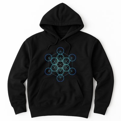 Indigo MetatronS Cube Sacred Geometry Hoodie