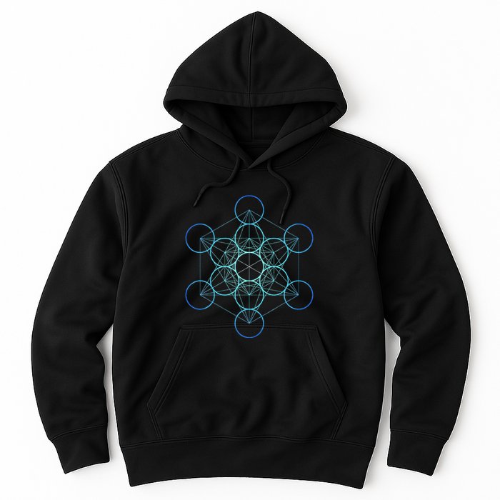 Indigo MetatronS Cube Sacred Geometry Hoodie