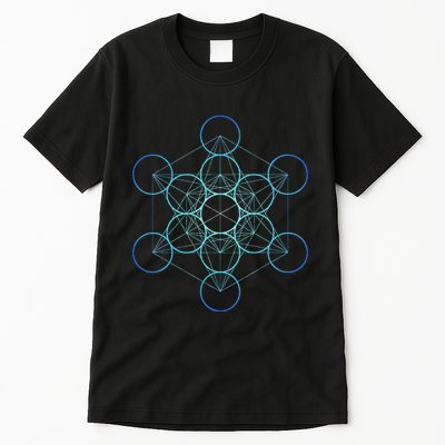Indigo MetatronS Cube Sacred Geometry Tall T-Shirt