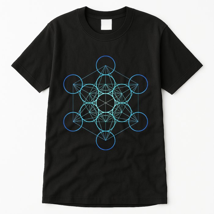 Indigo MetatronS Cube Sacred Geometry Tall T-Shirt