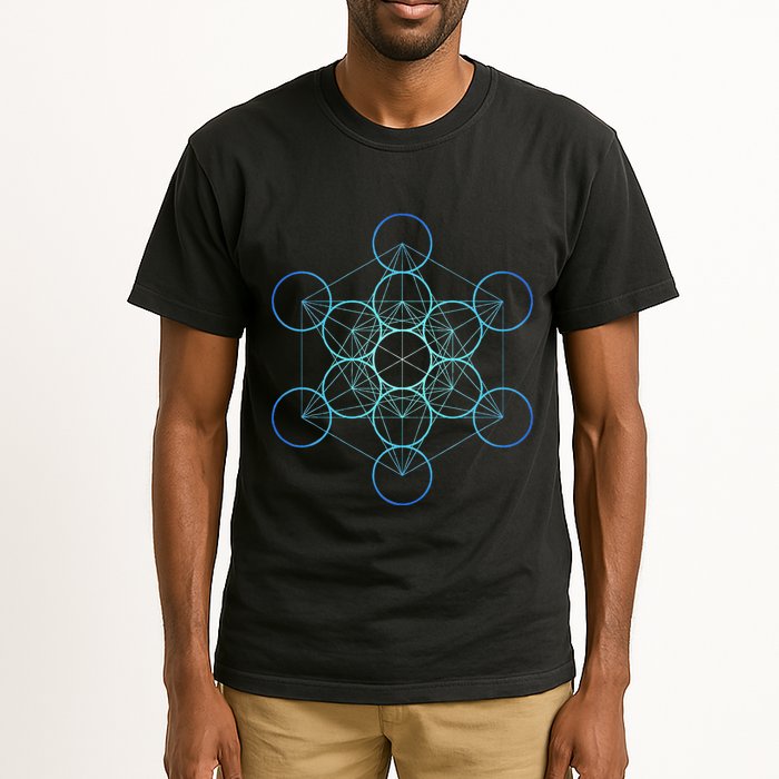 Indigo MetatronS Cube Sacred Geometry Tall T-Shirt